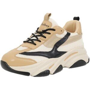 🆕 Niluber Platform Sneakers-Slip Women Brown Running Lightweight Glitter Shoes